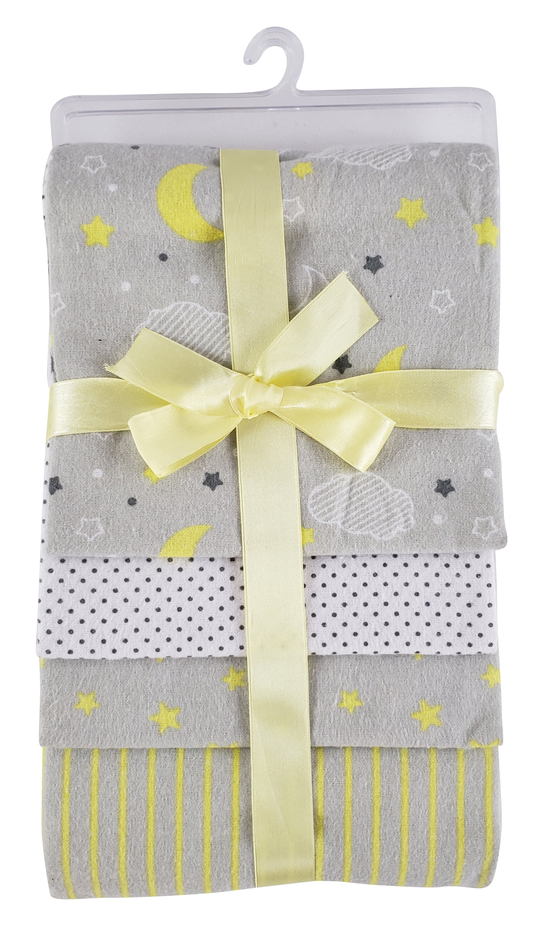 Bambini Yellow Cotton Flannel Receiving Blankets (4 Count)