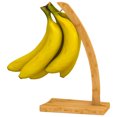 thumbnail image 1 of Bambloom Bamboo Banana Holder,Foldable Banana Hanger with Hook and Base for Countertop and Table,Natural, 1 of 7