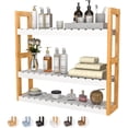 thumbnail image 1 of Bambloom Bamboo Bathroom Shelf 3-Tier Wall Mount Storage Rack ,Multifunctional Adjustable Layer Free Standing Over Toilet Utility Shelves Living Room Kitchen,White&Bamboo, 1 of 6