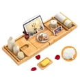 thumbnail image 1 of Bambloom Bamboo Bathtub Tray,Luxury Expandable Bath Tray for Tub with Bath Ball and Soap Dish,Yellow, 1 of 7