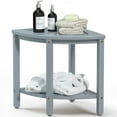thumbnail image 1 of Bambloom Corner Shower Bench,Bamboo Shower Stool Seat with Storage Shelf,Gray, 1 of 8