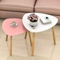 thumbnail image 1 of Bambloom Modern Small Coffee Table,Wood Nesting End Table for Living Room,21.7"L x 21.7"W x 17.7"H,Pink, 1 of 7