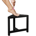 thumbnail image 1 of Bambloom Shower Foot Rest 12 in, Bamboo Shower Stool for Shaving Legs,Corner Bath Shower Bench for Inside Small Shower Spaces,Water Resistant,Black, 1 of 7