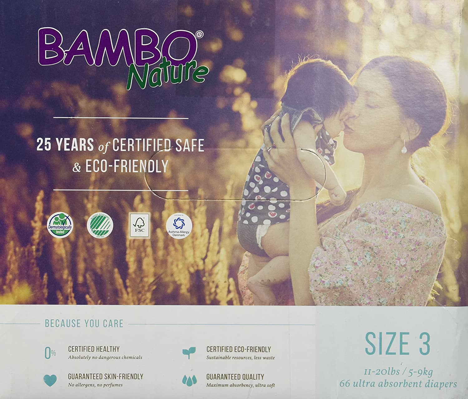 Bambo Nature Eco Friendly Baby Diapers Classic for Sensitive Skin, Size