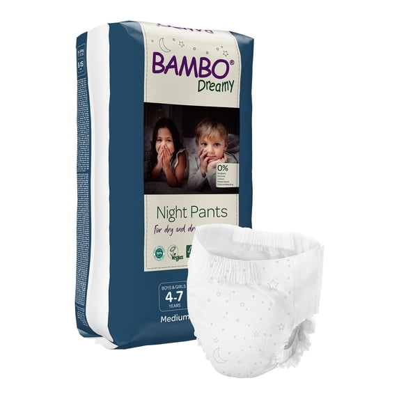 Bambo Dreamy Night Pant Youth Training Pants Size 4 to 7 Years 33 to 77 lbs. 1000024824, 10 Ct