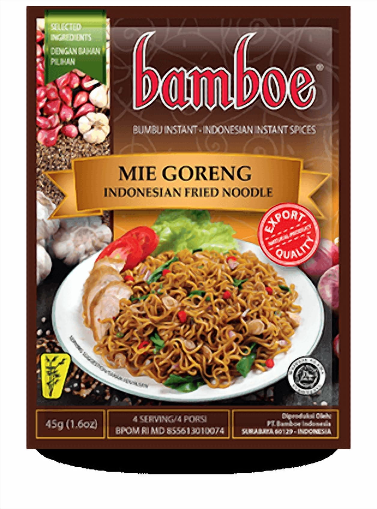 Bamboe - Mie Goreng/Indonesian Fried Noodle - 6 x 1.6 oz - Product of Indonesia by Bamboe