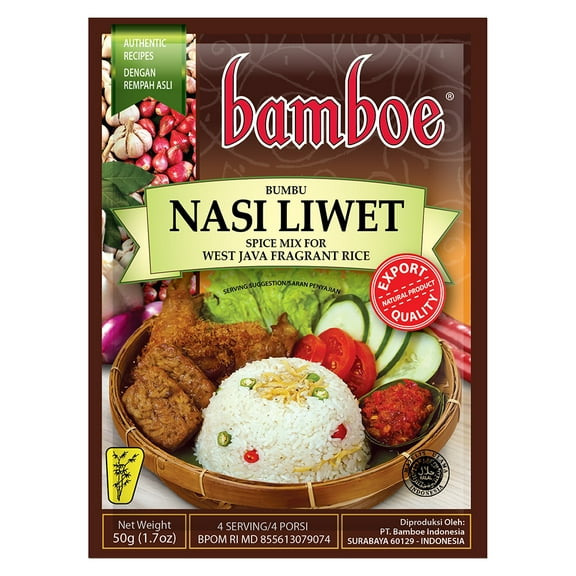 Bamboe - Nasi Liwet / West Java Fragrant Rice - 6 x 1.7 oz - Product of Indonesia by Bamboe