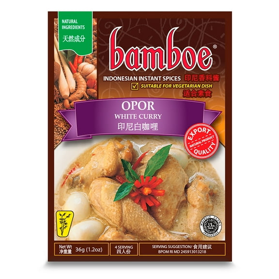 Bamboe - Opor/White Curry - 6 x 1.2 oz - Product of Indonesia by Bamboe