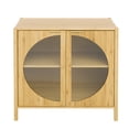 thumbnail image 1 of Bamboo 2 door cabinet, Buffet Sideboard Storage Cabinet, Buffet Server Console Table, for Dining Room, Living Room, Kitchen, Hallway, 1 of 8