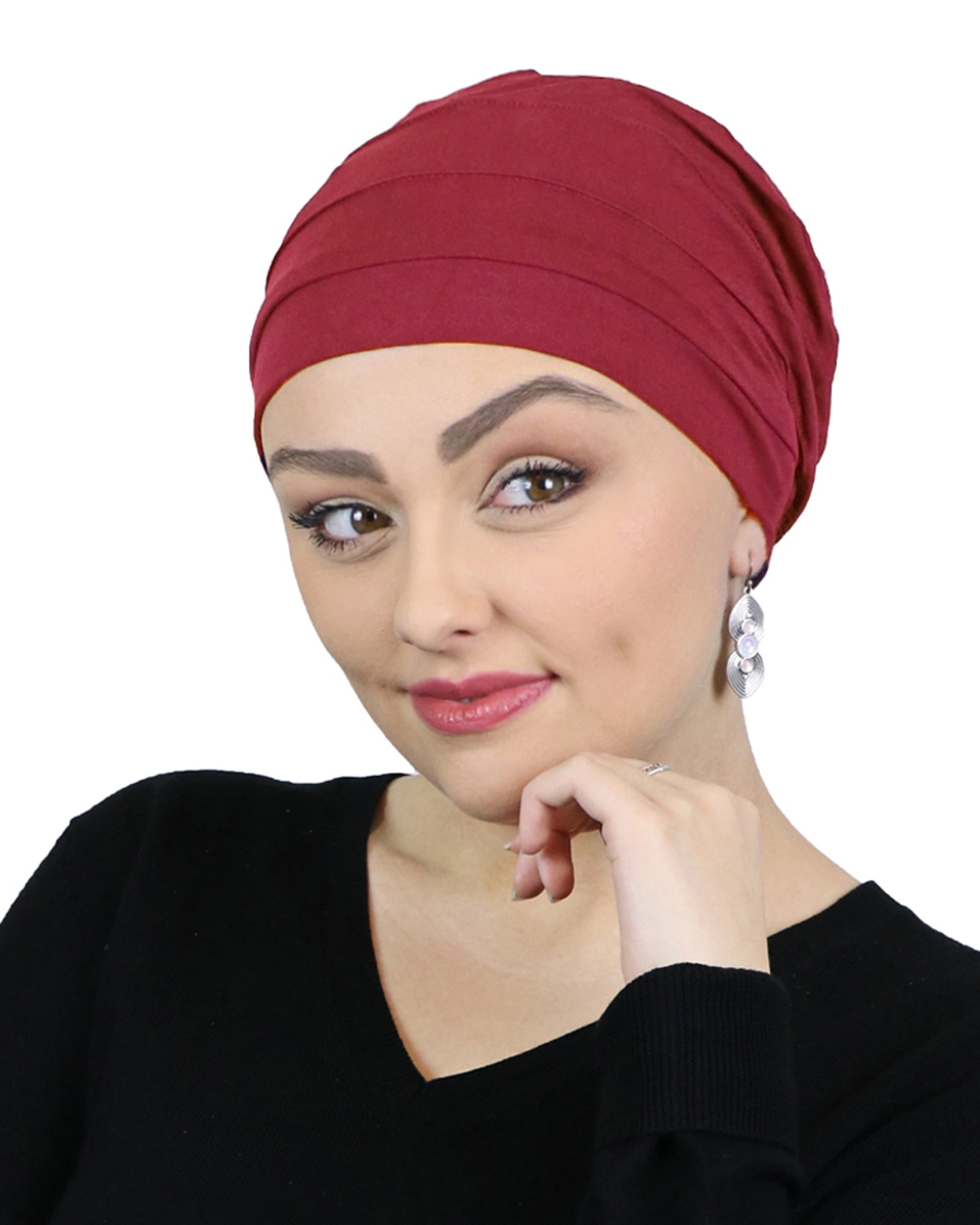 Bamboo 3 Seam Turban Cancer Headwear For Women Beanie Chemo Hats Sleep