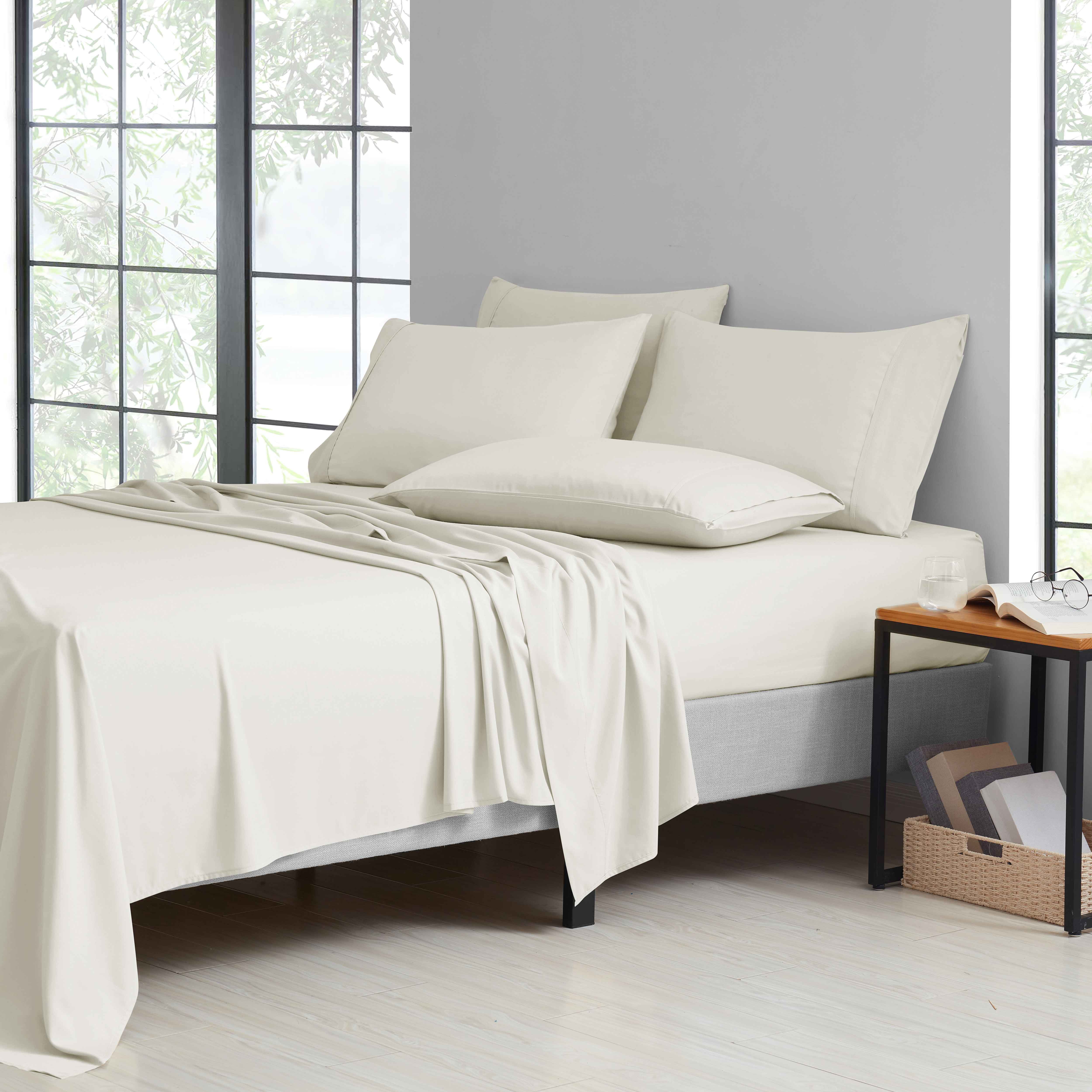Bamboo 6-Piece Luxury Sheet Set - 14 Colors - Ivory - Cal King