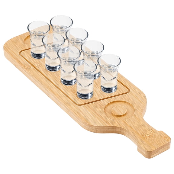 Bamboo 8 Tray Wine Glass Holder Tan 38x12x1.5cm for DIY