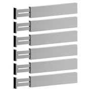 Bamboo Adjustable Drawer Dividers - Expandable Utensil Organizer Separators for Kitchen, Dresser, Bedroom, Bathroom and Office, Set of 6 2.6 Tall, 17.5-22 Inch Long