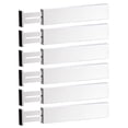 thumbnail image 1 of 6-Pack Bamboo Drawer Dividers - Expandable Adjustable Drawer Organizer 17” to 21.5” for Kitchen Utensils, Clothes, Desk & Bathroom (White), 1 of 6