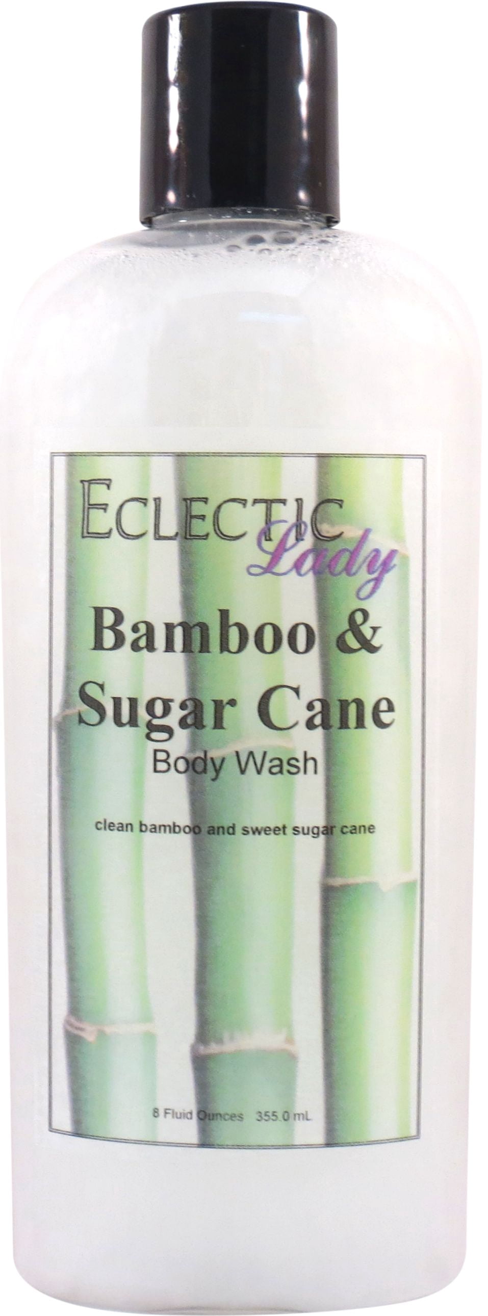 Bamboo And Sugar Cane Body Wash by Eclectic Lady, Liquid Shower Gel for Women and Men, 8 Ounces