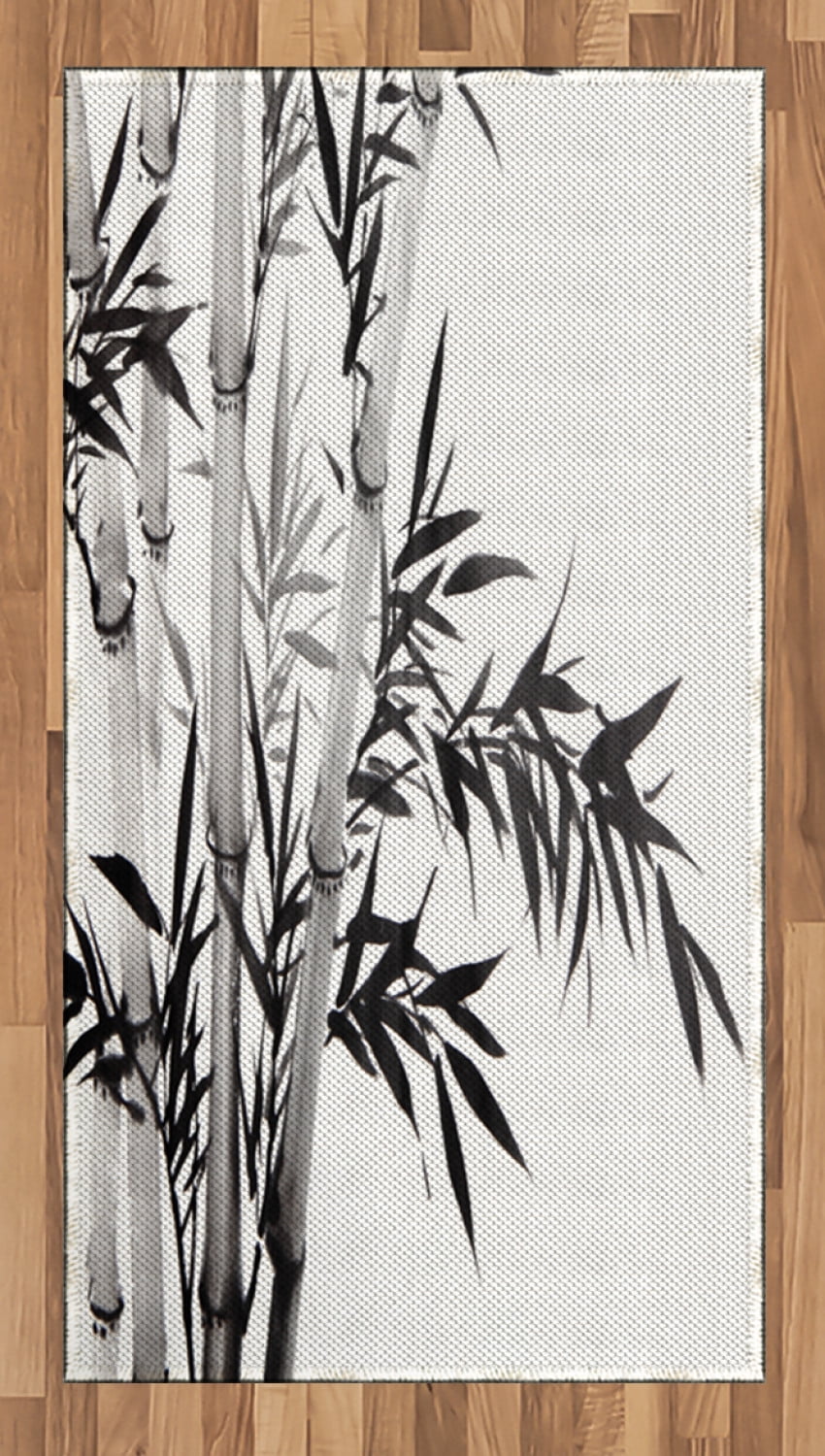 Bamboo Area Rug, Bamboo Tree Image Traditional Chinese Calligraphy ...