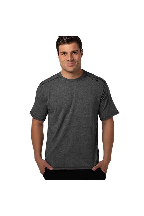Bamboo Athletic Crew T-Shirt - Carbon Heather by Cariloha for Men - 1 Pc T-Shirt (S)