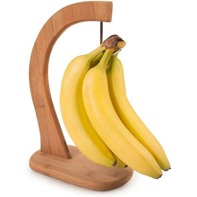 Bamboo Banana Hanger Bamboo Wood Banana Hook Countertop Banana Holder Stand