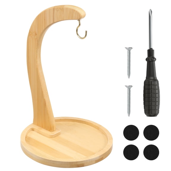 Bamboo Banana Holder Fruit Tray Extra Tall 11.22" Metal Banana Hanger Stand for Kitchen Countertop