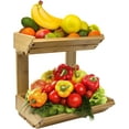 thumbnail image 1 of Sorbus 2-Tier Bamboo Fruit & Vegetable Basket – Kitchen Counter Storage Rack, Stand Bowl Holder for Fruit, Snacks, Bread & More, 1 of 7