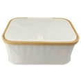 thumbnail image 1 of Bamboo Basket with Lid - Cream White - 2 Units, 1 of 6