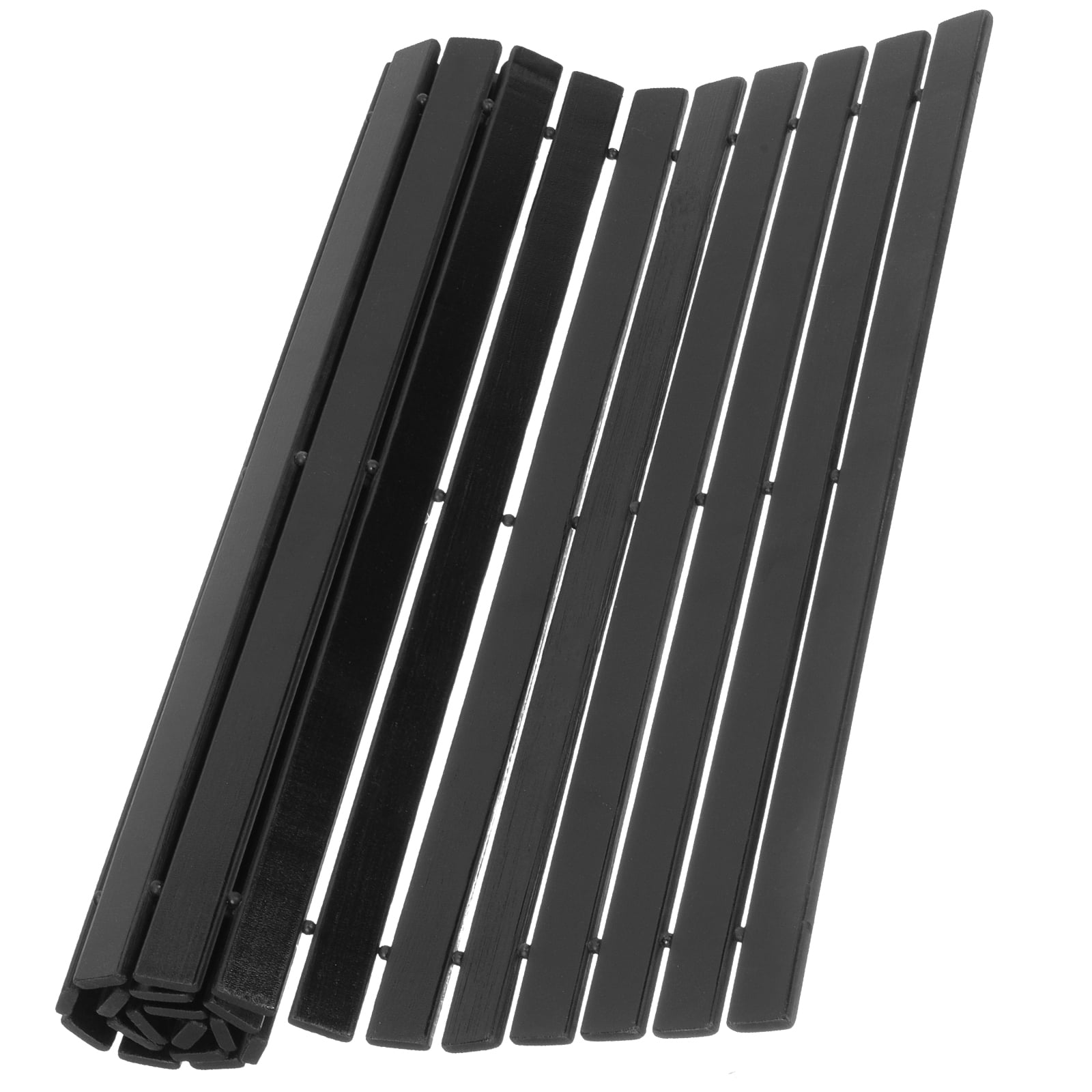 Bamboo Bath Mat Anti Baby Outdoor Rug Washable Area Rugs Floor Black