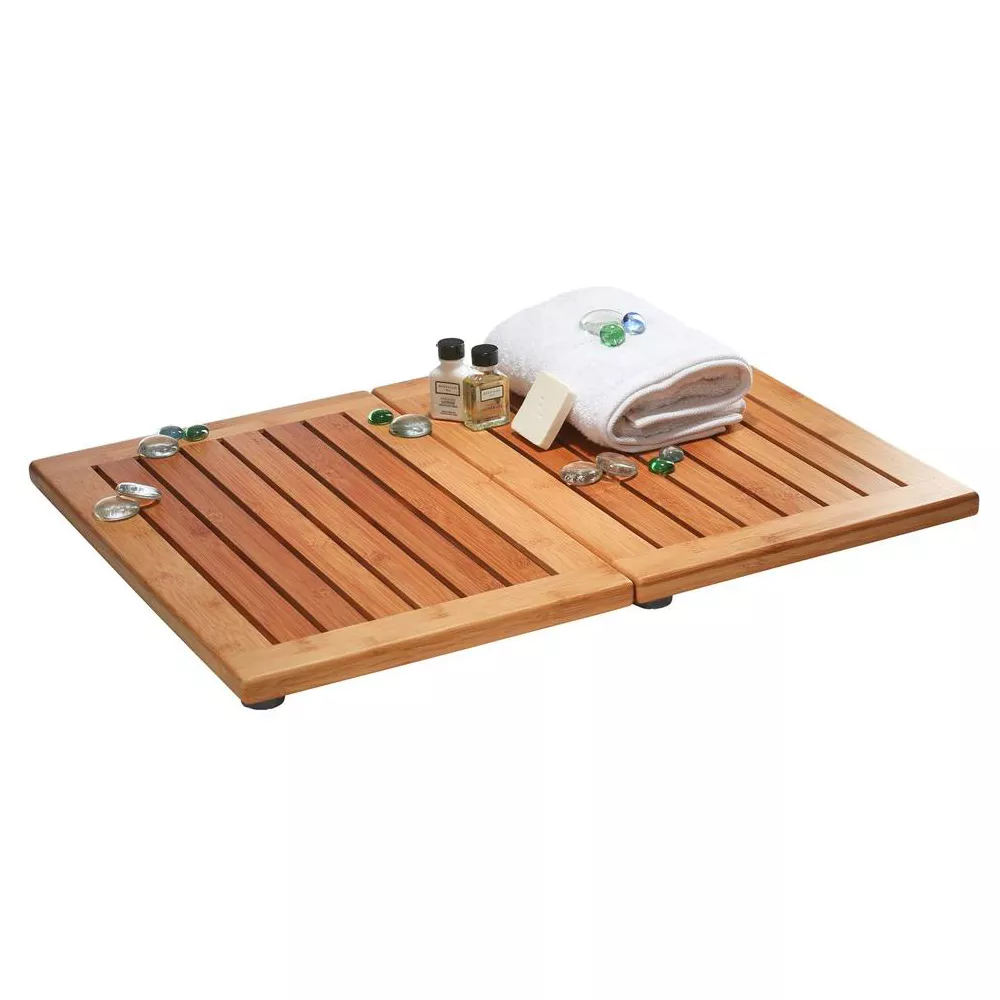 Bamboo Floor and Shower Mat - Measures 1" x 23.75" x 17.75"