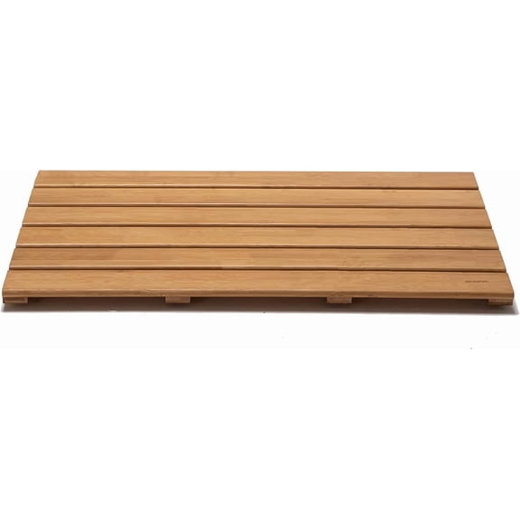 Bamboo Bath Mat Non-Slip Rectangular 26 x 15.8 Inches Natural