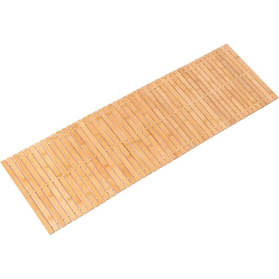 Bamboo Bath Mat Runner 48 Inch x 16 Inch Rectangular Natural Bamboo Non Slip Waterproof