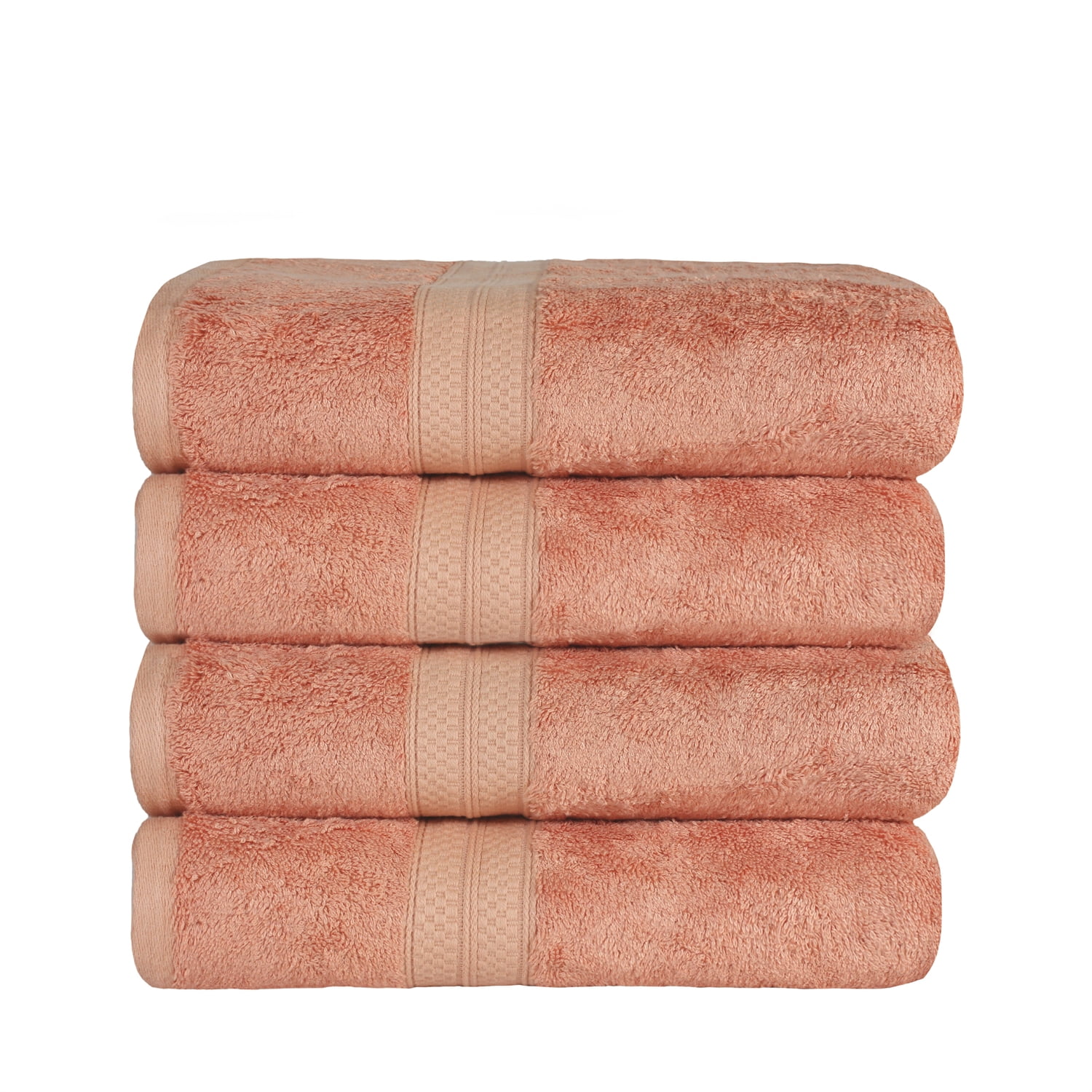 Bamboo Bath Towel, Set of Four, 30" x 54", Salmon by Blue Nile Mills