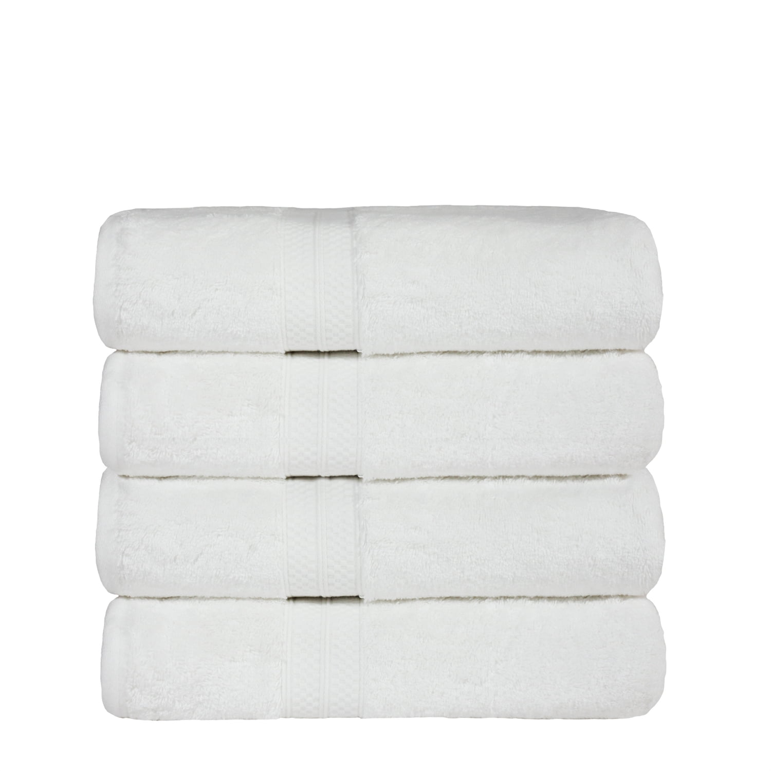 Bamboo Bath Towel, Set of Four, 30" x 54", White by Blue Nile Mills