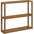 thumbnail image 1 of Bamboo Bathroom Shelf, 3-Tier Adjustable Plants Rack, Wall-Mounted or Stand, in The Living Room, Balcony, Kitchen, 5.9 x 23.6 x 21.3 Inches, Coffee Brown UBCB013K01, 1 of 6
