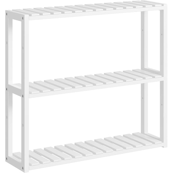 Bamboo Bathroom Shelf, 3-Tier Adjustable Plants Rack, Wall-Mounted or Stand, in the Living Room, Balcony, Kitchen, 5.9 x 23.6 x 21.3 Inches, Natural UBCB13Y