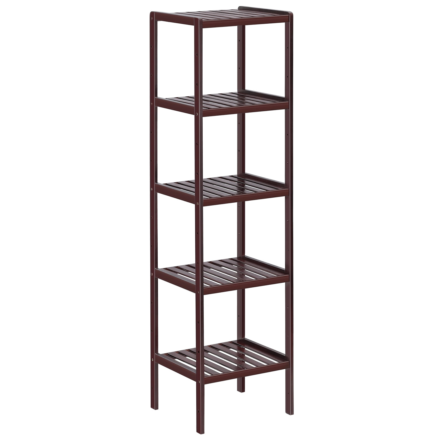 Bamboo Bathroom Shelf, 5Tier Multifunctional Storage Rack Brown, Plant