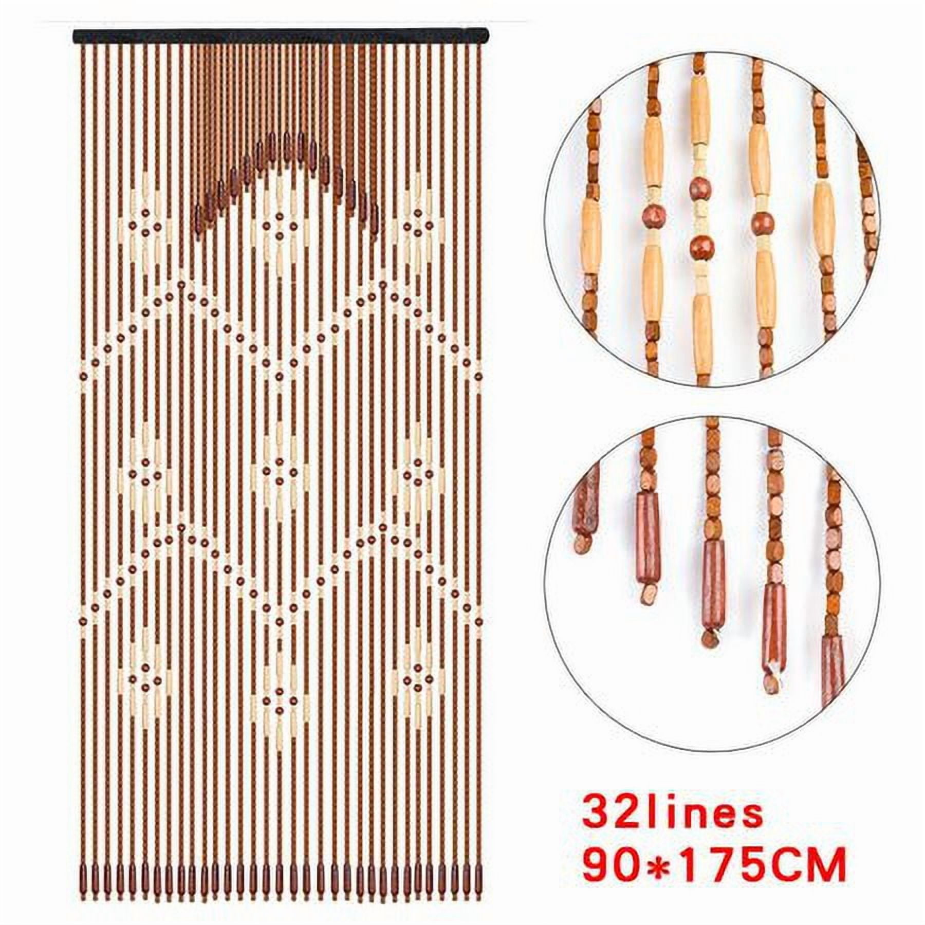 Bamboo Bead Curtain 32 Lines Doorway Window Door Screen Patio Porch Room Divider