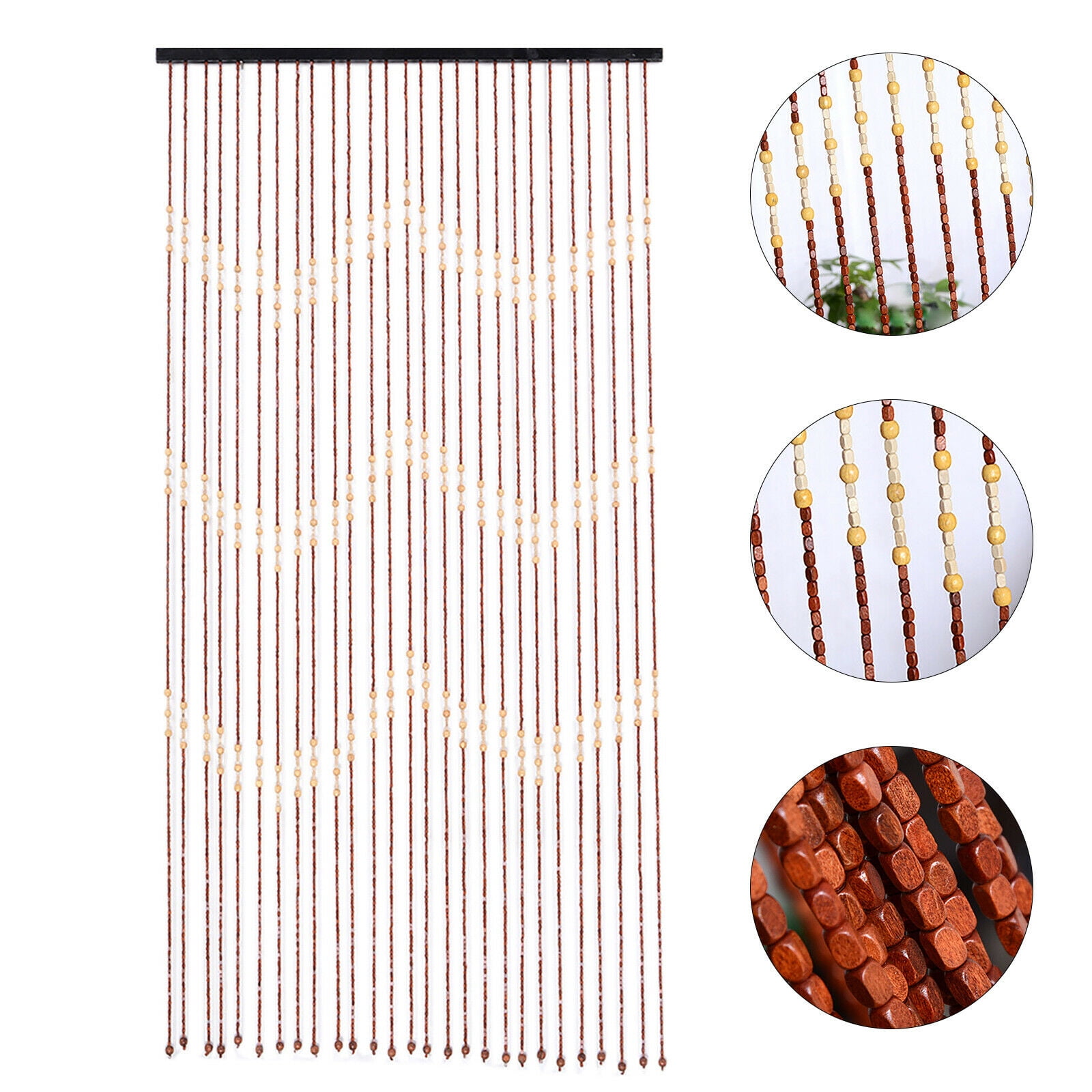 Wooden Bead Curtain Bamboo Bead Curtain Doorway String Door Curtains Screen Beaded Wooden Curtain