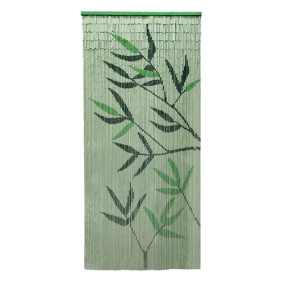 Evideco Bamboo Beaded Door Curtain 65 Strings 79" W x 36" W - 79" H x 36" W x 0.6" D Light Green