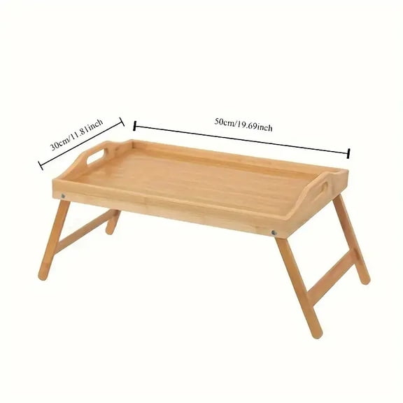 Bamboo Bed with Removable Bamboo Mat & Folding Legs - Lightweight Breakfast Tray, Bedside Table Suitable for Eating, Reading, Laptop Use - Polished Bamboo Desk for, s,, Bed or Couch