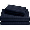 thumbnail image 1 of Bamboo Bed Sheets - Twin Size Sheets - 4 Piece Set - 100% Bamboo Organic Sheets 16" Deep Pockets - Eco Friendly & Cooling Breathable Sheets and Pillowcases - Navy Blue Stripe., 1 of 5