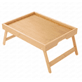 thumbnail image 1 of Bamboo Bed Tray Table with Foldable Legs Breakfast Tray, Lightweight Laptop Desk for Eating, Reading, Working in Bed or Sofa – Portable Lap Desk with Handles, Perfect for Home (15.7×11.8×7.48 in), 1 of 13