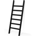 thumbnail image 1 of Bamboo Blanket Ladder, 6 Tier blanket holder, 68.9 Inch Tall blanket rack, Ladder Shelf against the wall, Rustic Bamboo Quilt Rack Stand in Bathroom, Living Room, Bedroom, Black, 1 of 17