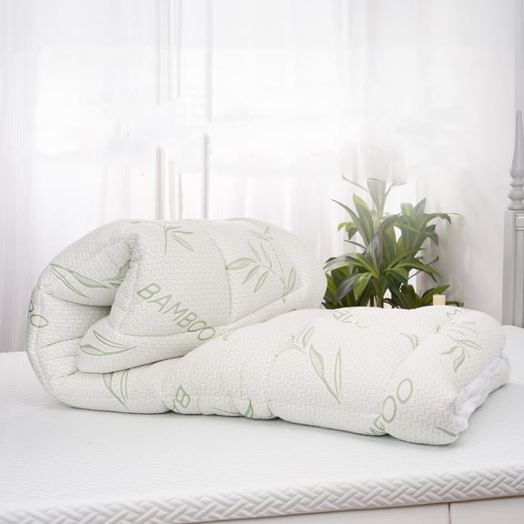 Bamboo Blend Waterproof Mattress Protector Queen 35% Bamboo/65% Polyester Air Layer Top TPU-Backed, 21" Deep Pocket Soft Quiet All-Season Mattress Cover