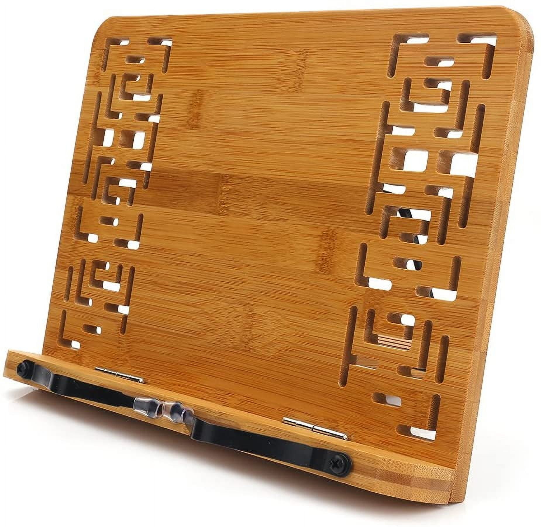 Bamboo Book Stand Reading Rest Holder Cookbook Cook Stand/Foldable ...