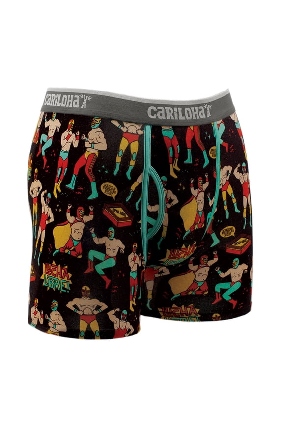 Bamboo Boxer Briefs - Carbon Argyle by Cariloha for Men - 1 Pc Boxer (M)