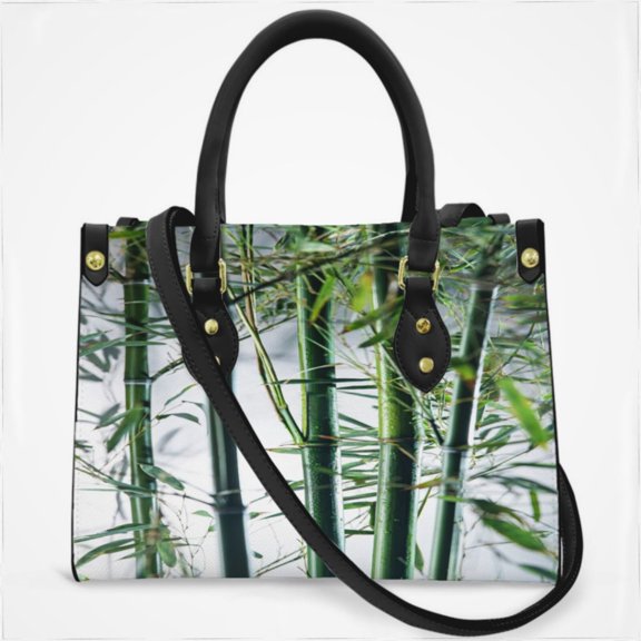 Bamboo Branches Pictures Cross Body Bags For Women Small Leather Female Handbags Fashion Top-Handle Totes