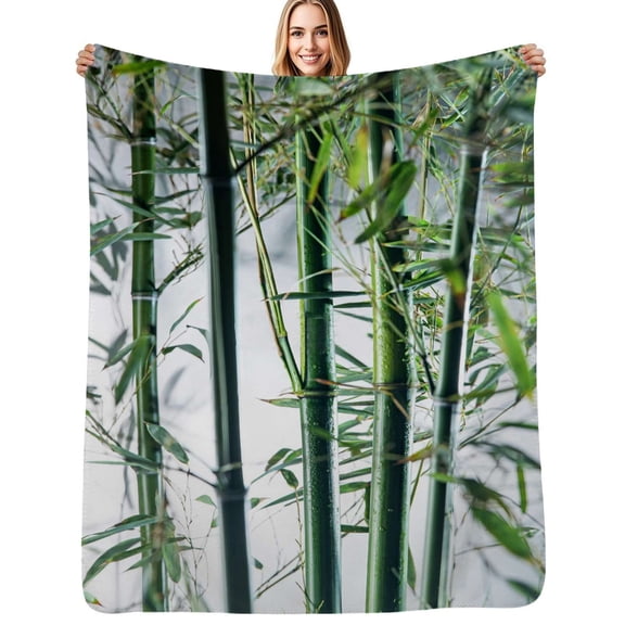 Bamboo Branches Pictures Flannel Blanket Warm Soft Bedding Throws Winter Camping Chair Sofa Bed