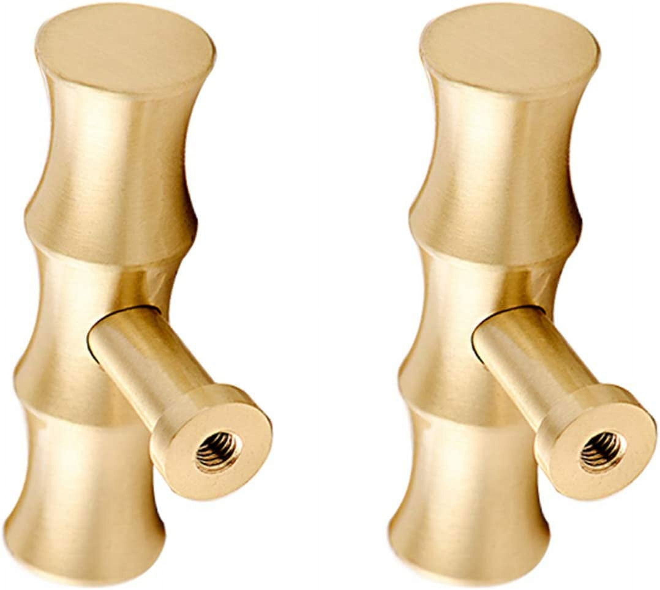 Hexagon Brass Cabinet Knobs With Natural Shell – 4-Pack, Gold Brushed Finish, 31mm Width, Includes 25mm Screws