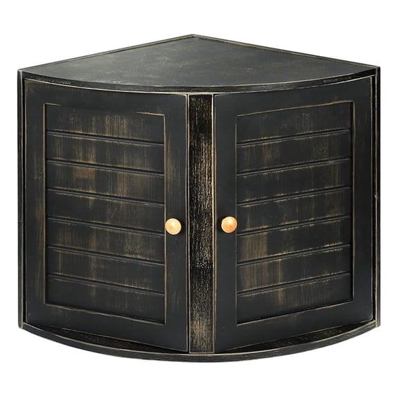 Bamboo Bread Box for Kitchen Counter - Vintage Double Layer Bread Storage Bin - Large Capacity Wooden Bread Keeper for Loaf, Rolls & Pastries - Vintage Black