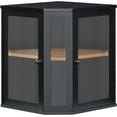 thumbnail image 1 of Bamboo Bread Box, Kitchen Countertop Corner Bread Box, Large Capacity 2-Tier Bread Container, Bread Storage Container with Dual Rippled Acrylic Doors, for Kitchen Food Storage, 1 of 9