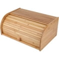 thumbnail image 1 of Bamboo Bread Box, Large Natural Roll Top Wood Bread Box, Countertop Bread Storage Bin, Bread Boxes Holder for Kitchen Food Storage, No Assembly Required, 1 of 5